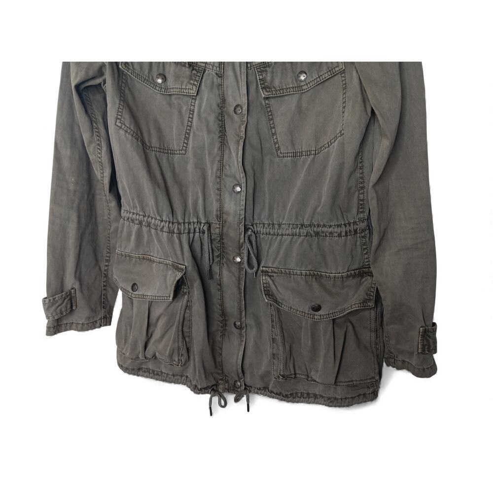 Talula Aritzia Utility Anorak Jacket Hooded Drawstring Olive Green Small Cotton - Picture 5 of 16
